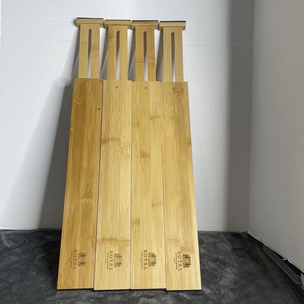 Royal Craft -Wood  Expandable Dividers‎ 17" Set Of 4 Natural  Organic Bamboo